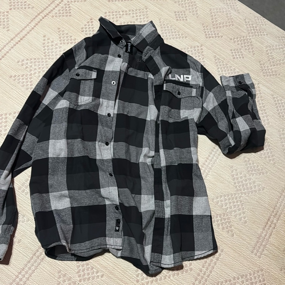 Target, Men’s black and White button up.